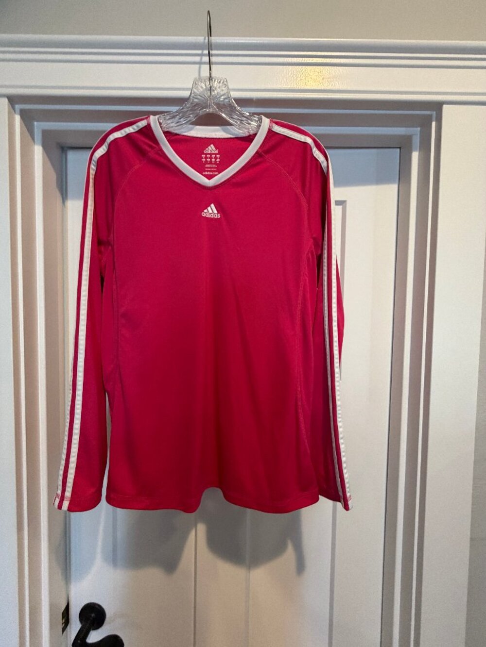 ADIDAS PINK WITH STRIPS ON SLEEVES SIZE LARGE